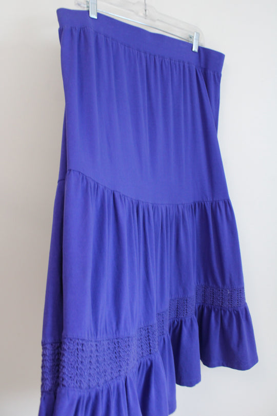 Liz Claiborne Cobalt Blue Tiered Skirt | L Petite