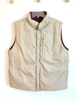 Lands' End Red Tan Reversible Vintage Puffer Vest | M