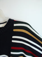 Chaps Ralph Lauren Vintage Navy Striped Sweater | XL