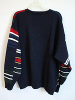 Chaps Ralph Lauren Vintage Navy Striped Sweater | XL