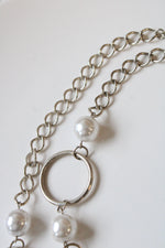 Silver Faux Pearl Layering Necklace