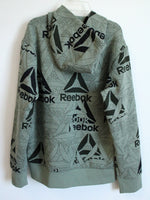 Reebok Sage Green All Over Print Hoodie | S