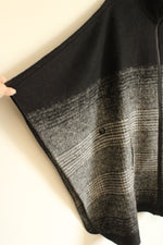 Bernardo Black and Gray Wool Blend Poncho | S/M