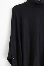 Black Knit Poncho Style Sweater | 2X