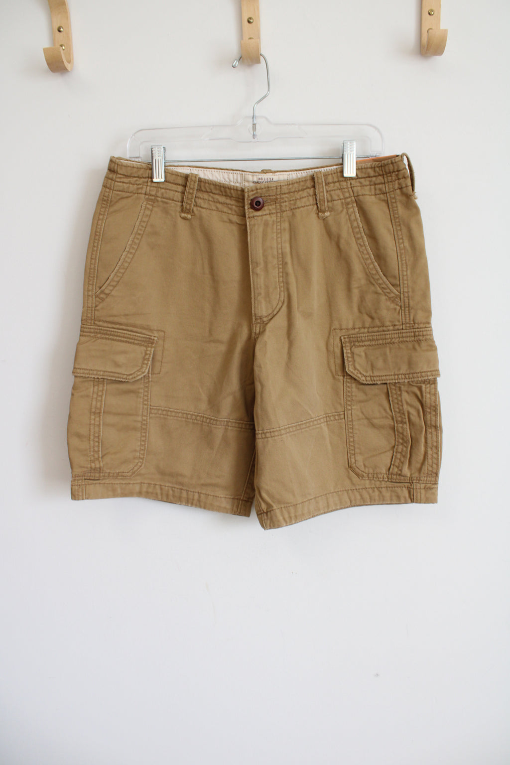 NEW Hollister Classic Cargo Fit Brown Khaki Shorts | 31