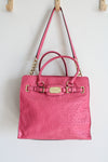 Michael Kors Pink Large Ostrich Leather Shoulder Bag