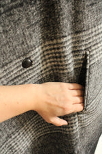 Bernardo Black and Gray Wool Blend Poncho | S/M