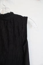 NEW LOFT Black Ruffled Neck Sleeveless Top | XS Petite