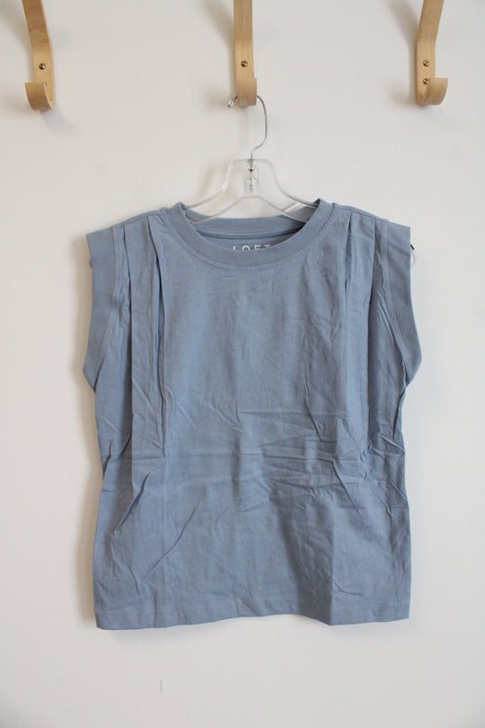 NEW LOFT Dusty Blue Cotton Tank Top | XXS Petite