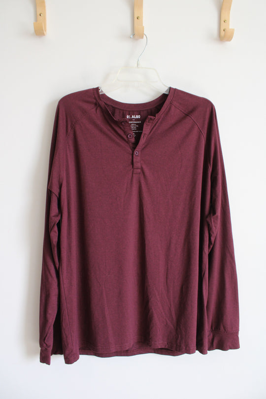 01 Algo Performance Maroon Henley Shirt | XL