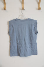 NEW LOFT Dusty Blue Cotton Tank Top | XXS Petite