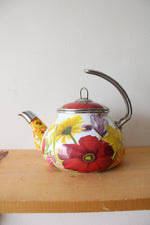 The Pioneer Woman 2.3 Quart Enameled Steel Colorful Floral Tea Kettle