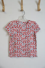 NEW LOFT Pink & Red Cherry Cotton Shirt | XXS Petite