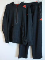 Adidas 2-Piece Black Climawarm Half-Zip Fleece Lined Hoodie and Pants | M