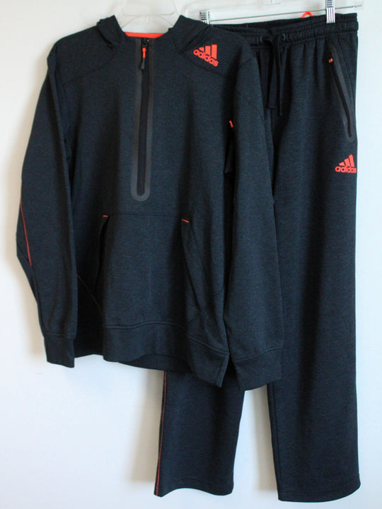 Adidas 2-Piece Black Climawarm Half-Zip Fleece Lined Hoodie and Pants | M
