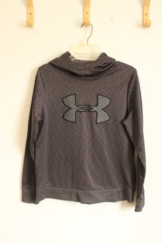Under Armour Gray Hoodie with Quilted Logo | M