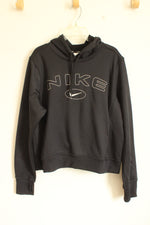 Nike Thermafit Black Cropped Logo Hoodie | L