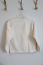 NEW LOFT Cream Fuzzy Pullover Sweatshirt | XXS Petite