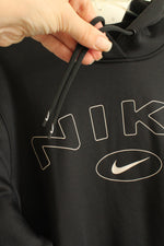 Nike Thermafit Black Cropped Logo Hoodie | L