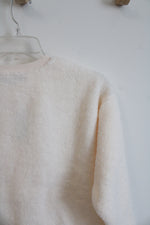 NEW LOFT Cream Fuzzy Pullover Sweatshirt | XXS Petite