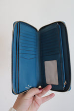 Kate Spade Staci Teal Large Carryall Wristlet Wallet