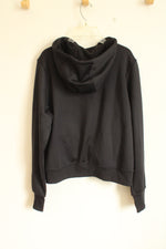 Nike Thermafit Black Cropped Logo Hoodie | L