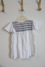 NEW LOFT White Black Stitched Detail Top | XS Petite