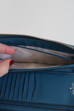 Kate Spade Staci Teal Large Carryall Wristlet Wallet