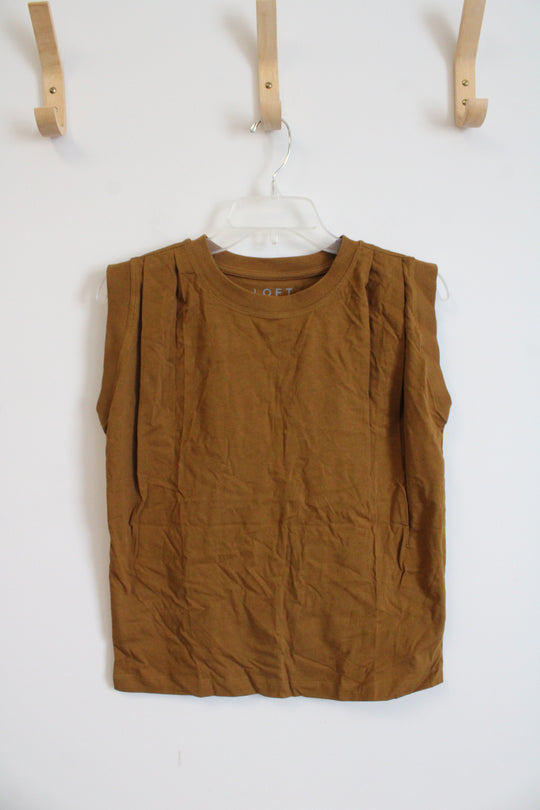 NEW LOFT Brown Cotton Tank Top | XXS Petite