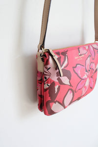 Kate Spade Pink Floral Leather Crossbody Purse