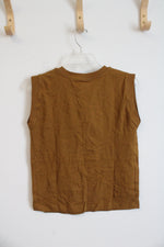 NEW LOFT Brown Cotton Tank Top | XXS Petite