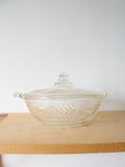 Pyrex Vintage 096-696-B Fern Leaf & Lattice Clear Glass Covered Dish