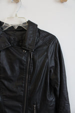 J2 Black Faux Leather Moto Jacket | M