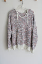 Maurices Pink Purple Knit Hooded Sweater | 2X