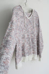 Maurices Pink Purple Knit Hooded Sweater | 2X