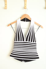 Cache Black and White Halter Top | 4