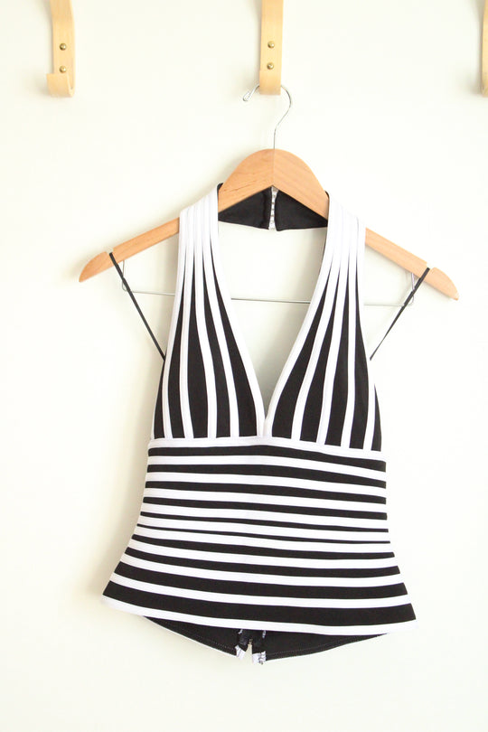 Cache Black and White Halter Top | 4