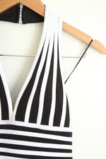 Cache Black and White Halter Top | 4
