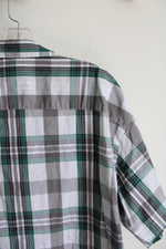 Columbia Green Gray & White Plaid Button Down Shirt | XXL