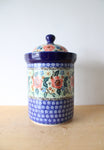 Polish Cobalt Blue Floral Ceramic Canister