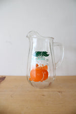 Vintage Bartlett Collins Orange Crush Glass Pitcher & Cups | Set Of 8