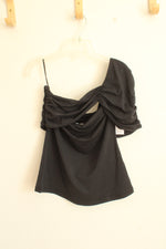 NEW Abercrombie and Fitch Black Extra Shoulder Strap Top | S
