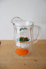Vintage Bartlett Collins Orange Crush Glass Pitcher & Cups | Set Of 8
