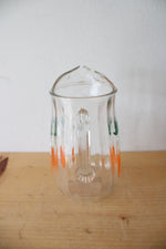 Vintage Bartlett Collins Orange Crush Glass Pitcher & Cups | Set Of 8