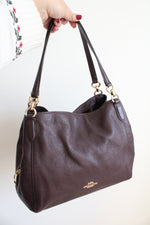 Coach Dark Purple Leather Shoulder Bag