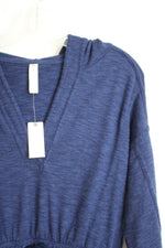 NEW Daily Practice by Anthropologie Navy Blue Hooded Mini Dress | XS