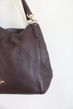 Coach Dark Purple Leather Shoulder Bag