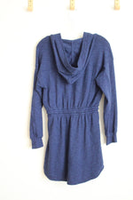 NEW Daily Practice by Anthropologie Navy Blue Hooded Mini Dress | XS