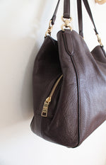 Coach Dark Purple Leather Shoulder Bag