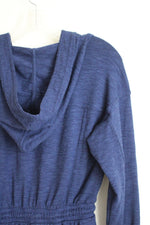 NEW Daily Practice by Anthropologie Navy Blue Hooded Mini Dress | XS